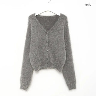 Hairy V-neck cardigan