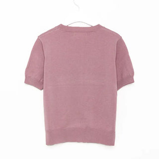 Lettering Half-Sleeve Knit