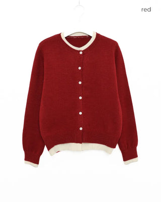 Round neck layered cardigan