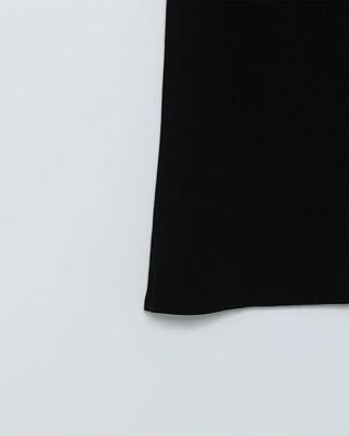 A-line ribbed long skirt