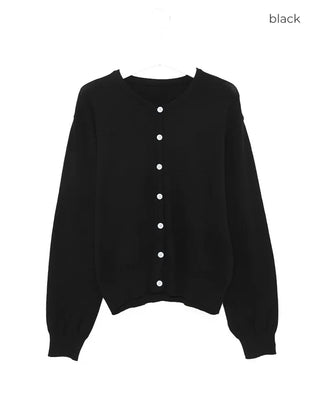 Round neck basic cardigan