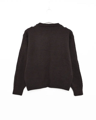 Heart Argyle Round Neck Cardigan