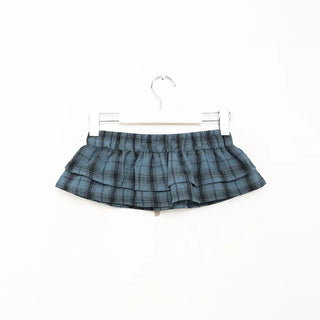Checked tiered layered skirt