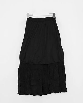 Frilled tiered long skirt
