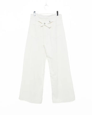 Back-belt wide-leg pants