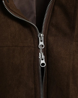 Suede Yoke Line Point Zip-Up Blouson