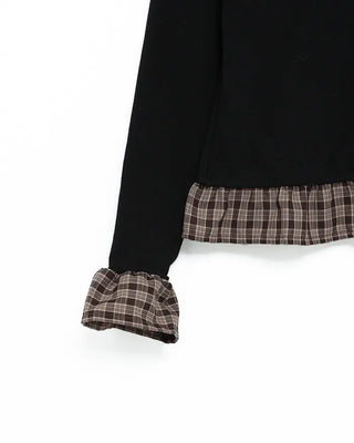 Checked frill cardigan
