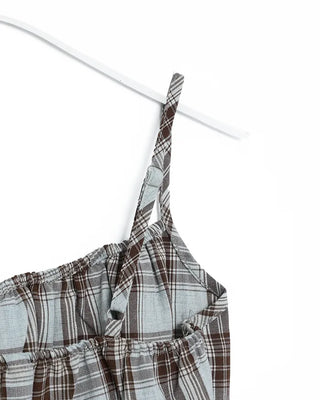 Checked layered camisole dress