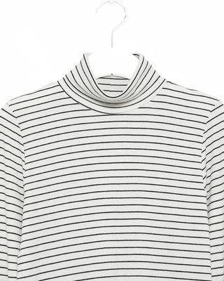 Basic striped turtleneck T-shirt