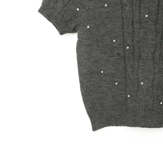 Pearl Cable Knit Short Sleeve Knit