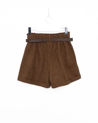 Belted Corduroy Shorts