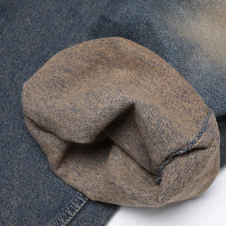 Washed denim pants