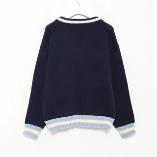 88 V-neck bicolor knit