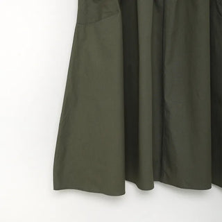 Side pocket gathered flared skirt