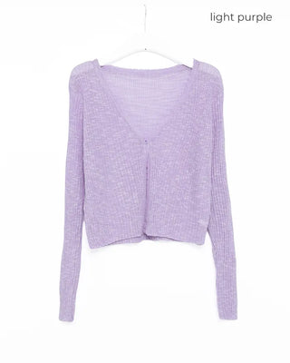 See-through ribbed cardigan