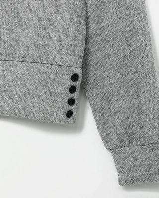 Side-button cropped knit