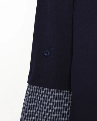 T-shirt layered check shirt
