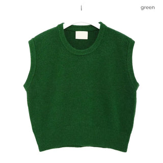 (Unisex) Basic Round Knit Vest