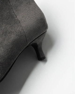 Leather pointed-toe ankle boots