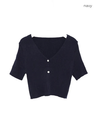 Two-button cropped cardigan