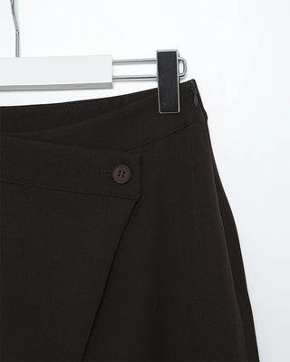 One-button side-wrap point slacks