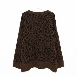 Leopard print oversized cardigan