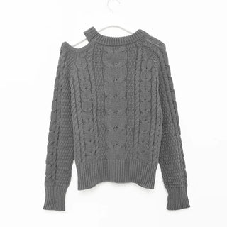 One-shoulder cable knit