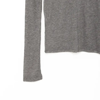 See-through slim long-sleeved T-shirt
