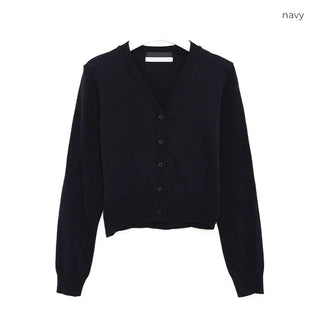 V-neck knit cardigan