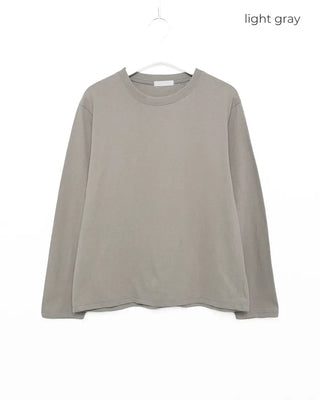Simple round neck collar long-sleeve T-shirt