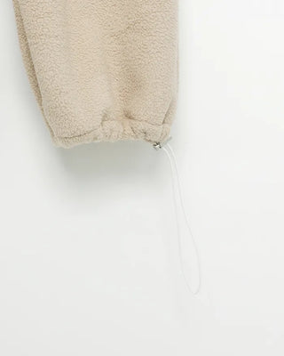 Fleece wide-leg pants with elastic waistband