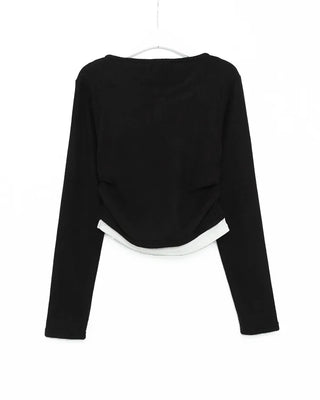 Long-sleeved layered cardigan