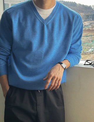 Spring Modal V-neck Knit (12 colors, M~XL)