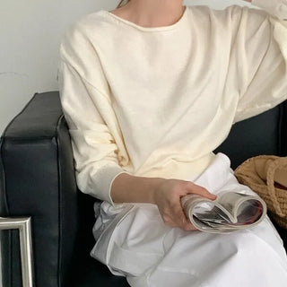 Boat neck knit top