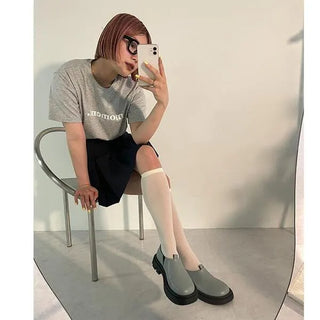 Sheer knee-high socks