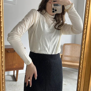 See-through turtleneck t-shirt