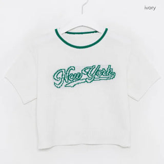 New York Lettering Knit T-Shirt