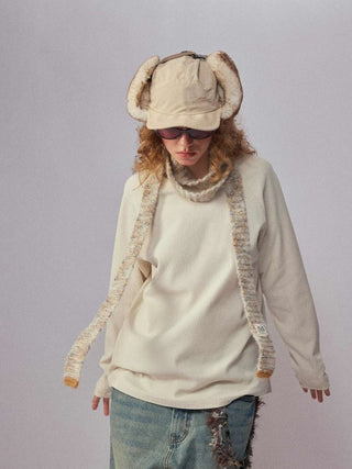 [Monterest] Speckled Yarn Narrow Knit Scarf