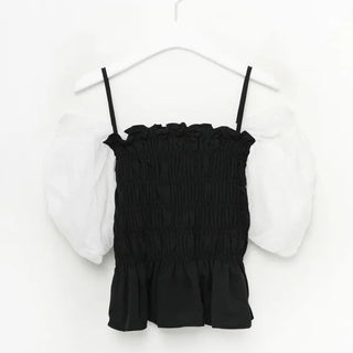 Shirred puff blouse