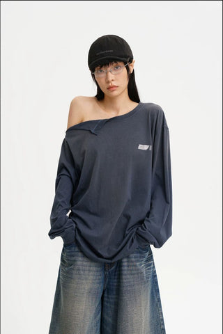 [MASONPRINCE] Double Layer Collar Long Sleeve Tee