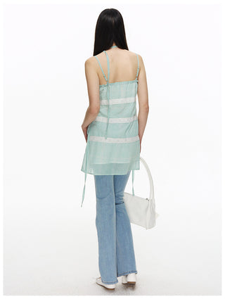 [NECY] Mint Sweet Polka Dot Chiffon Dress