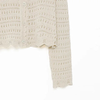 Wave punching cardigan
