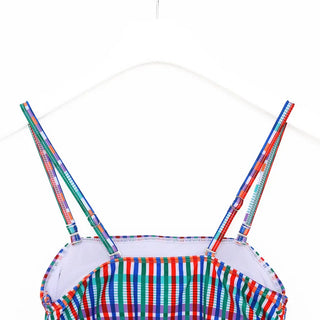 Color check swimwear