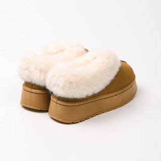 Suede fur loafers