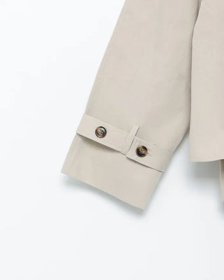 Stand-neck Big Gun Patch Yoke Short Trench Coat
