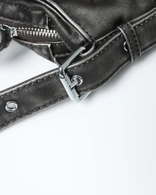 Vintage Washed Square Eyelet Shoulder Bag