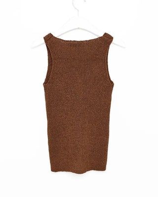 V-neck button-up knit vest