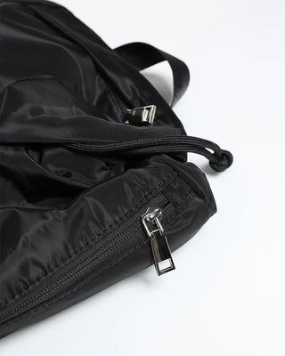 Square pocket nylon backpack