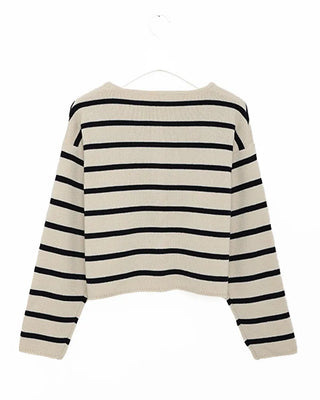 Striped button cardigan