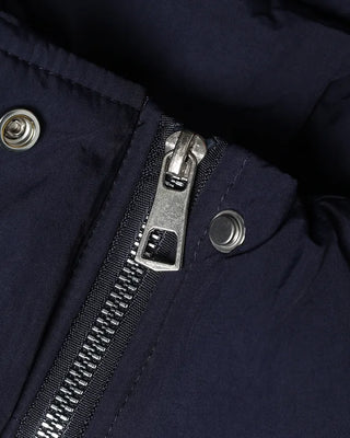 Loop button attached fur hood short down jacket